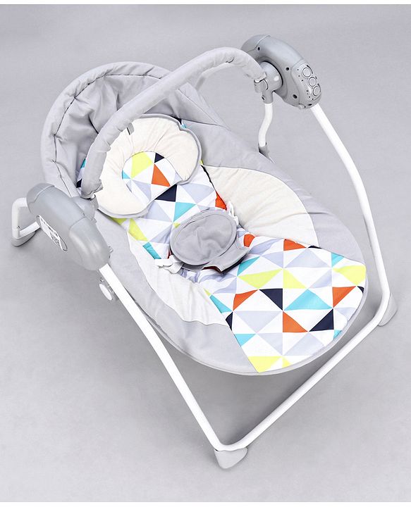 Babyhug Galaxy Electric Swing with Extra Free Motor & Remote - Grey (Without Hanging Toys)