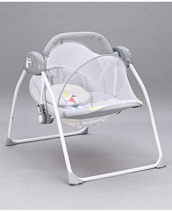 Babyhug Galaxy Electric Swing with Extra Free Motor & Remote - Grey (Without Hanging Toys)
