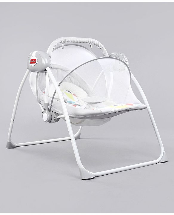 Babyhug Galaxy Electric Swing with Extra Free Motor & Remote - Grey (Without Hanging Toys)