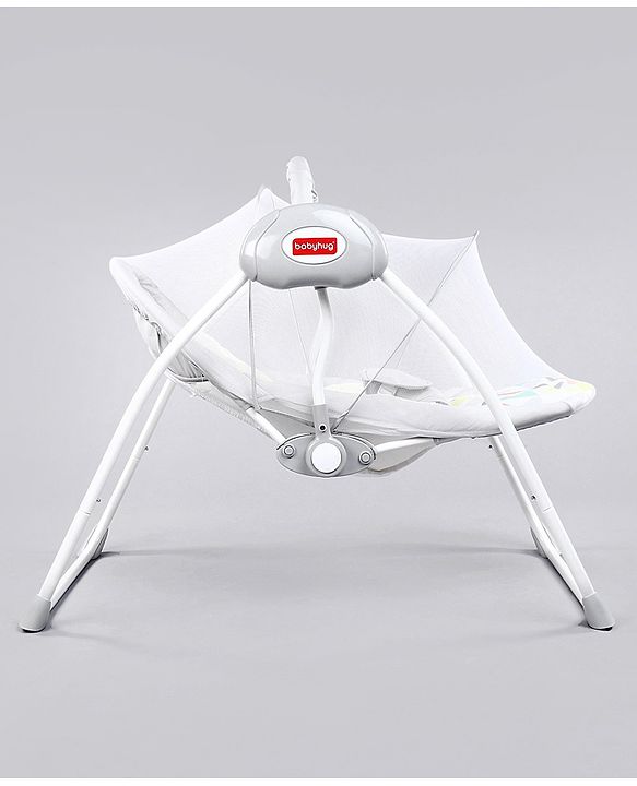 Babyhug Galaxy Electric Swing with Extra Free Motor & Remote - Grey (Without Hanging Toys)