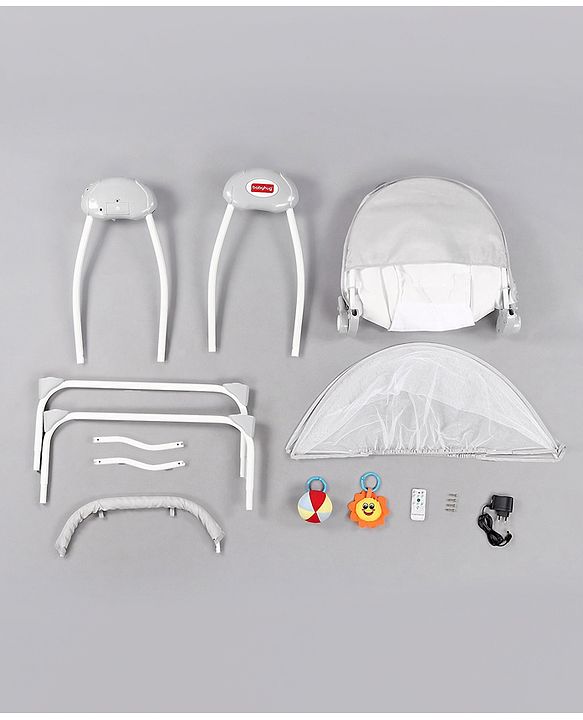 Babyhug Galaxy Electric Swing with Extra Free Motor & Remote - Grey (Without Hanging Toys)