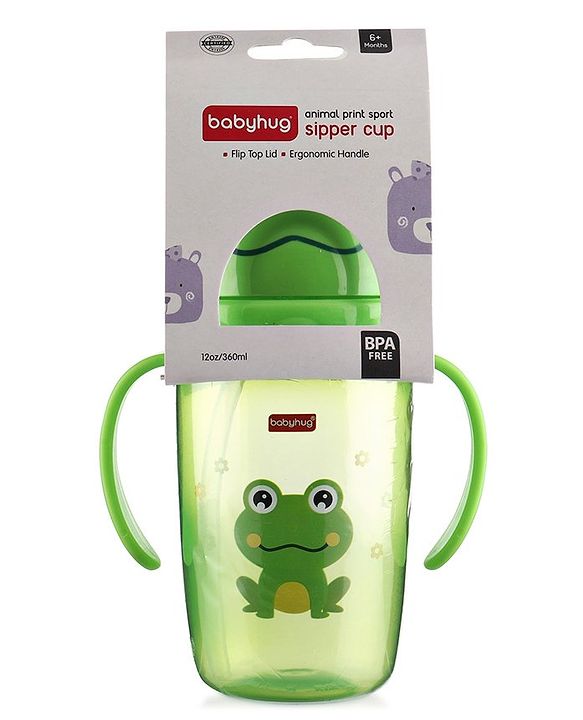 Babyhug Owl Print Straw Sipper Bottle  360 ml, Blue | BPA Free | Spill-Resistant |Flip Lid | Dishwasher Safe | Travel Friendly | Ideal for Newborns & Toddlers