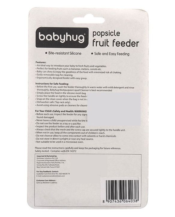 Babyhug Popsicle Shaped Fruit & Food Nibbler - Blue