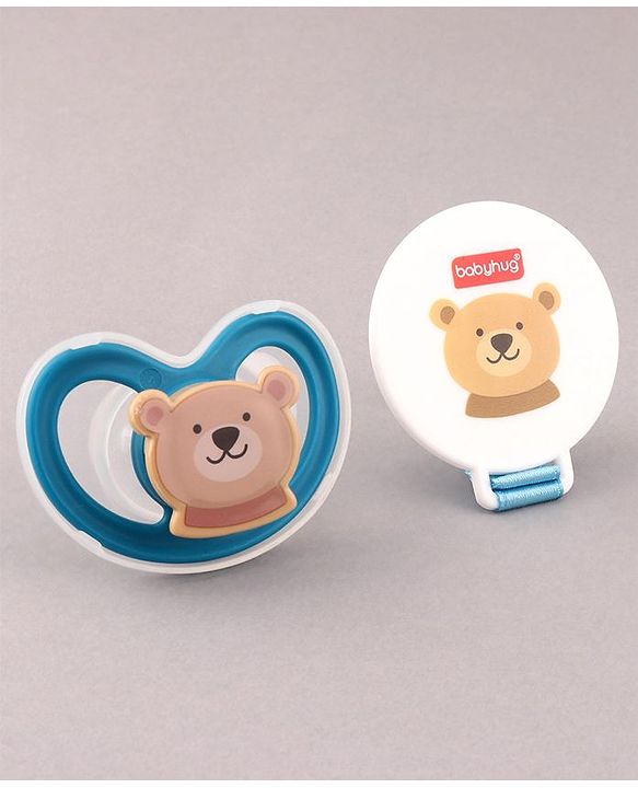 Babyhug Pacifier with Holder - Blue