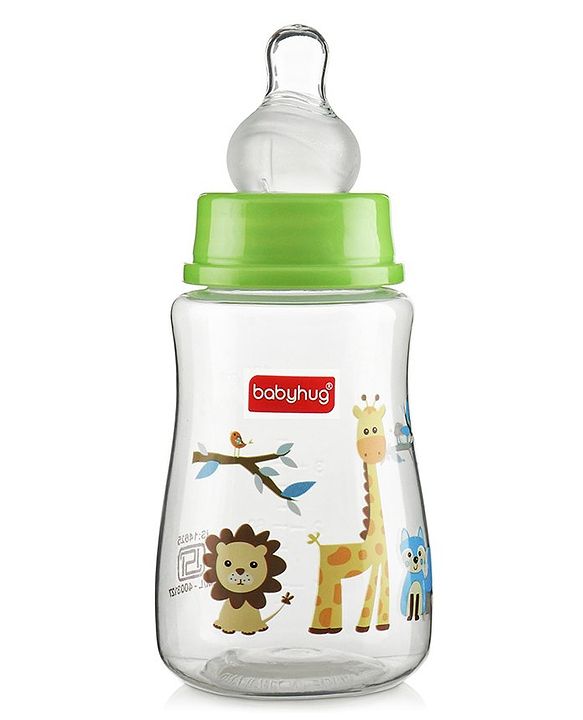 Babyhug Feeding Bottle Animal Print Blue And White Pack of 2 - 125 ml and 150 ml