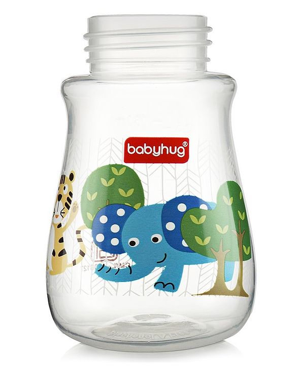 Babyhug Feeding Bottle Animal Print Blue And White Pack of 2 - 125 ml and 150 ml