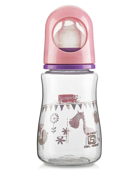 Babyhug Feeding Bottle Animal Print Pink & White Pack of 2 - 125 ml & 150 ml