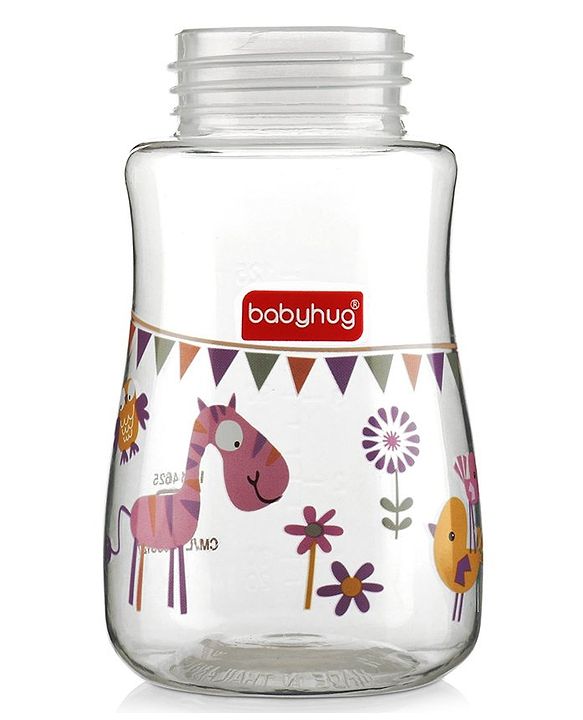 Babyhug Feeding Bottle Animal Print Pink & White Pack of 2 - 125 ml & 150 ml