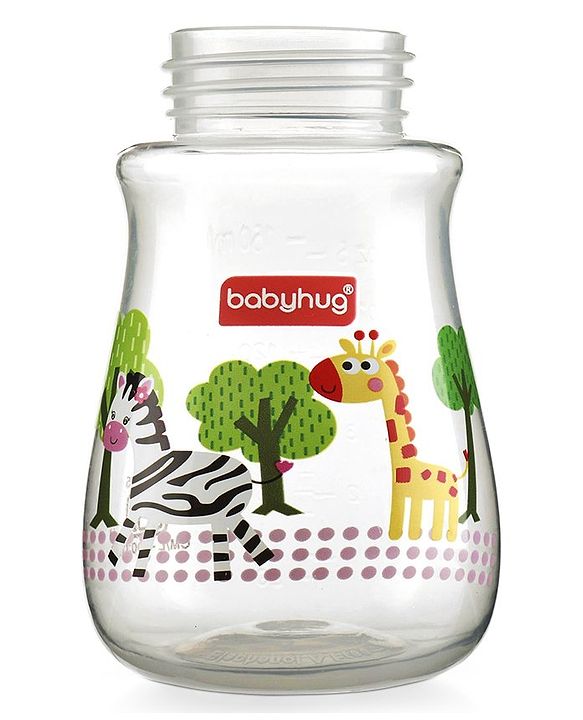 Babyhug Feeding Bottle Animal Print Pink & White Pack of 2 - 125 ml & 150 ml
