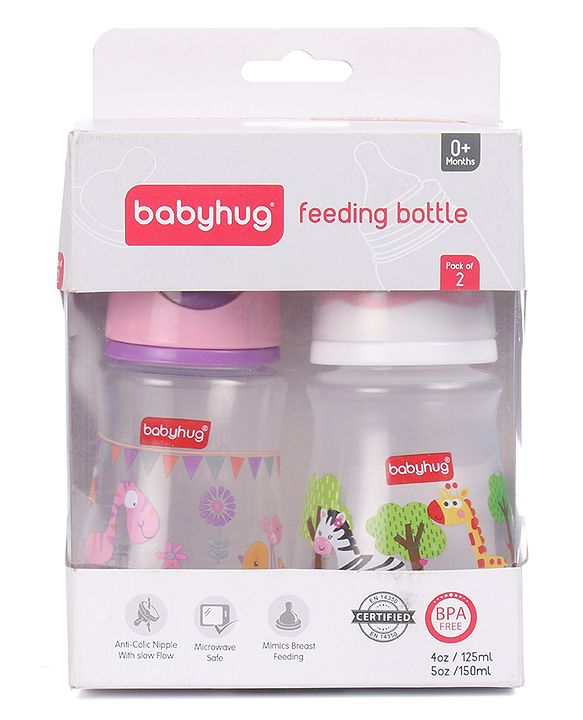 Babyhug Feeding Bottle Animal Print Pink White Pack of 125