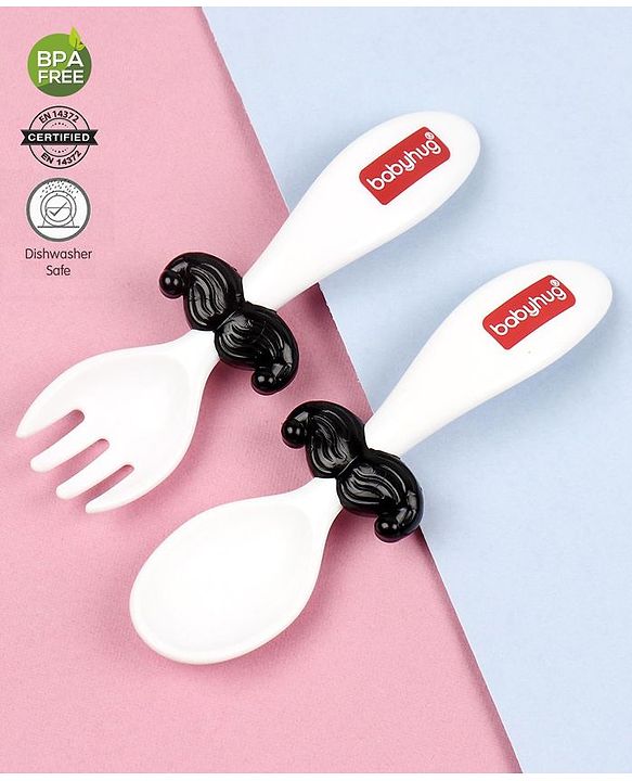 Babyhug Spoon & Fork Set - Black