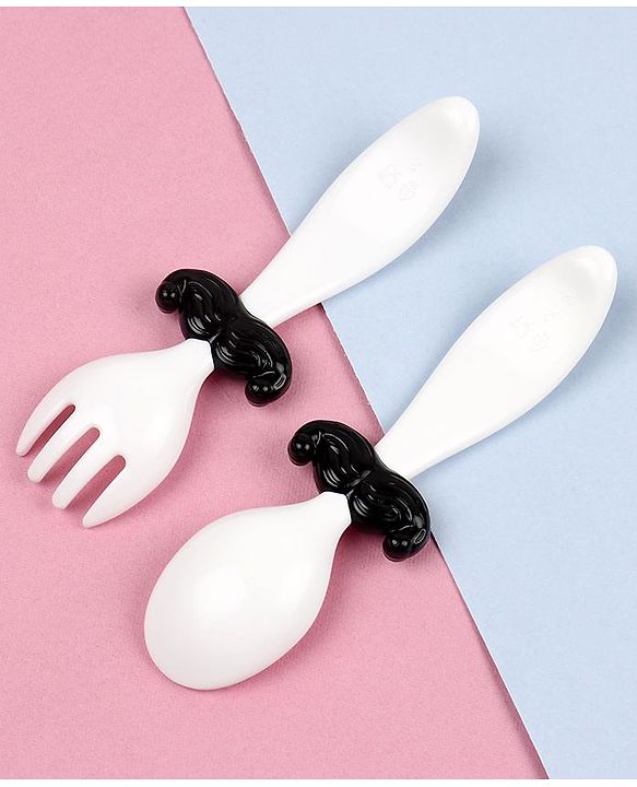 Babyhug Spoon & Fork Set - Black
