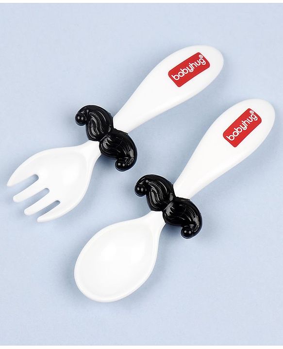 Babyhug Spoon & Fork Set - Black
