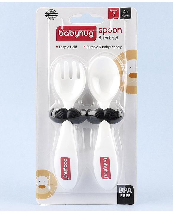 Babyhug Spoon & Fork Set - Black