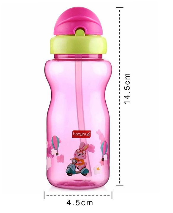 Babyhug Straw Sipper Bottle with Penguin Print - 300 ml, Blue | BPA Free | Leak-Resistant | Flip Open Lid | EN Certified | Dishwasher Safe | Ideal for Newborns & Toddlers