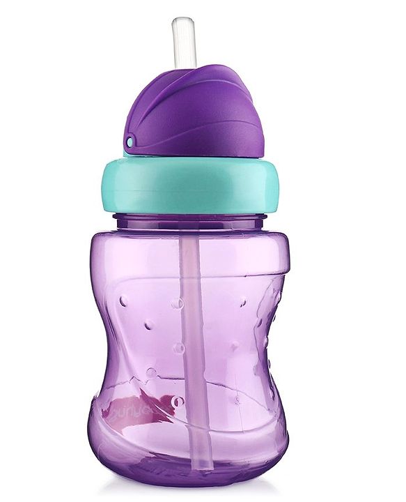 Babyhug Spout and Straw Sipper Set of 2 Pink Purple - 180 ml Each (Colour May Vary)