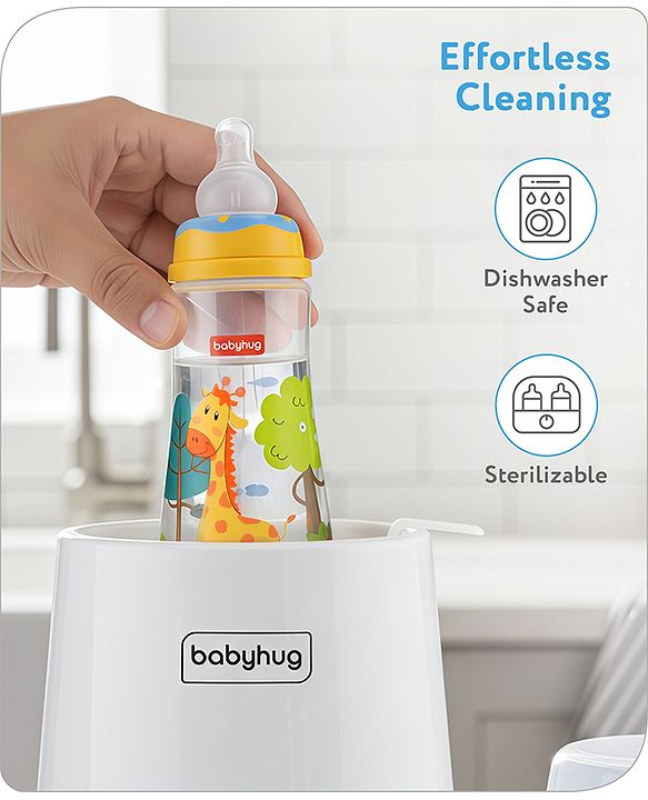 Babyhug Anti Colic Feeding Bottle Giraffe Shape Yellow - 250 ml