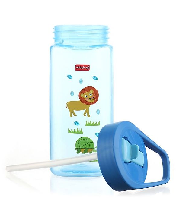 Babyhug Lion Print Toddler Square Spout Sipper Blue - 420 ml