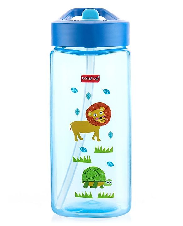 Babyhug Lion Print Toddler Square Spout Sipper Blue - 420 ml