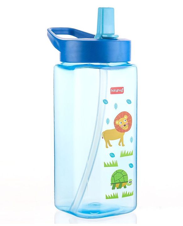 Babyhug Lion Print Toddler Square Spout Sipper Blue - 420 ml