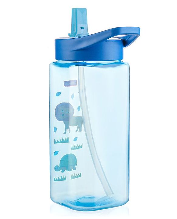 Babyhug Lion Print Toddler Square Spout Sipper Blue - 420 ml