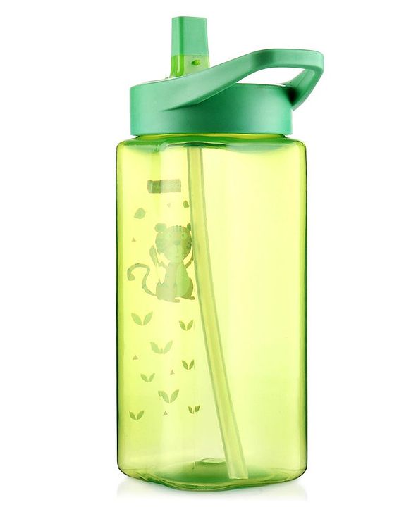 Babyhug Toddler Sipper with Square Spout & Lion Print  420 ml, Green | BPA Free | Easy Grip |Leak-Resistant |