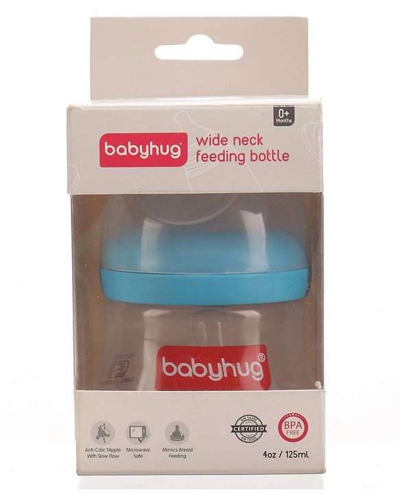 Babyhug Wide Neck Feeding Bottle Blue - 125 ml