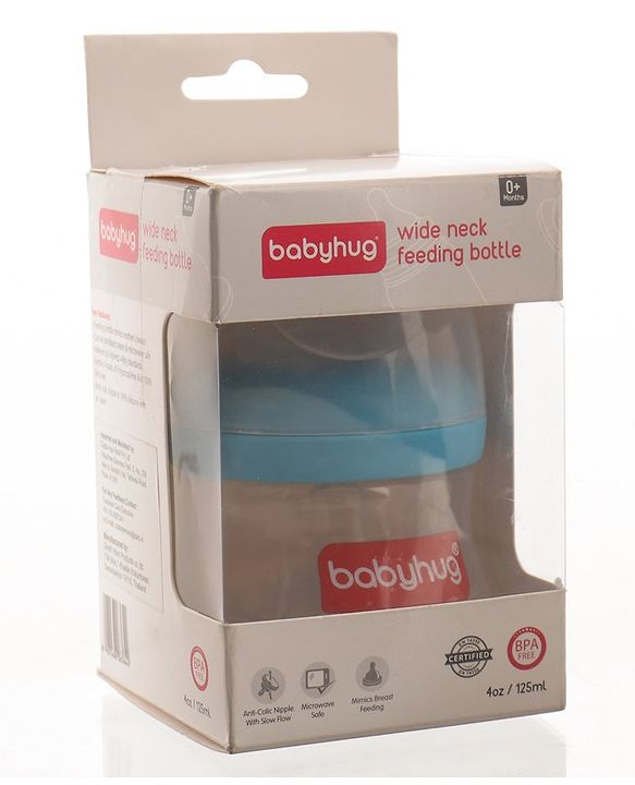 Babyhug Wide Neck Feeding Bottle Blue - 125 ml