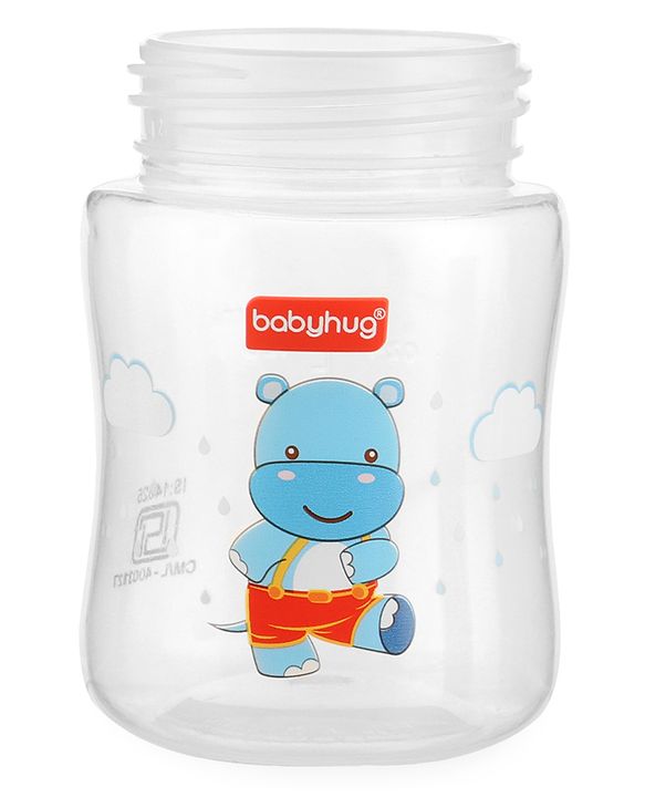Babyhug Anti Colic Feeding Bottle Hippo Shape Blue - 125 ml