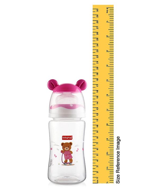 Babyhug Anti Colic Feeding Bottle Bear Shape Pink - 250 ml