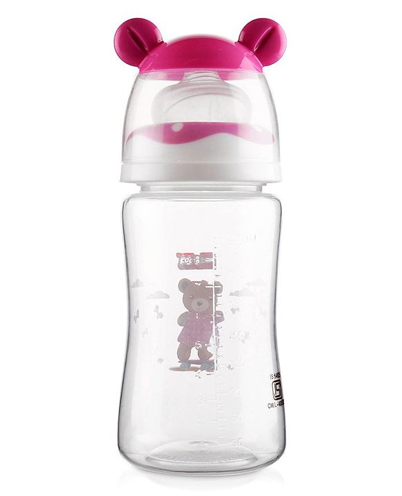 Babyhug Anti Colic Feeding Bottle Bear Shape Pink - 250 ml