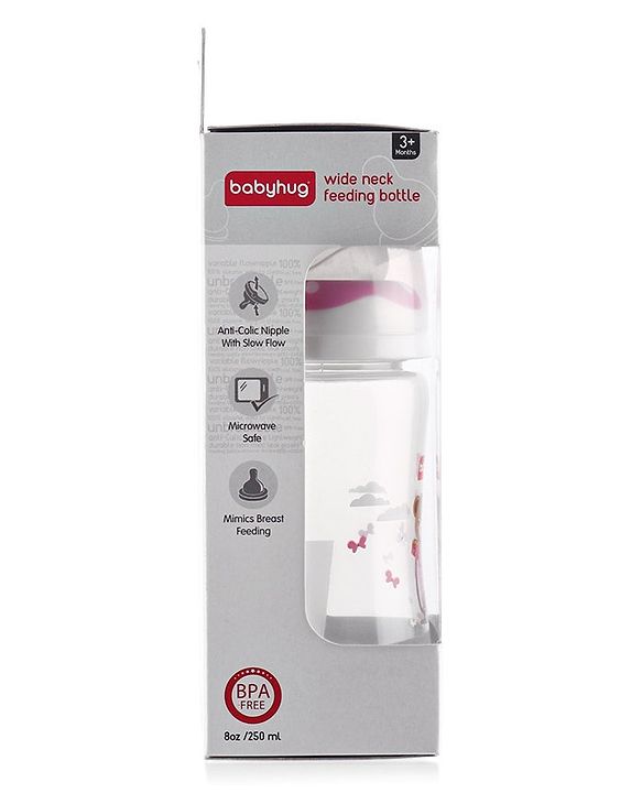 Babyhug Anti Colic Feeding Bottle Bear Shape Pink - 250 ml