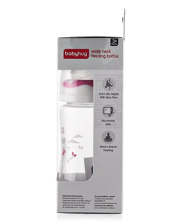 Babyhug Anti Colic Feeding Bottle Bear Shape Pink - 250 ml