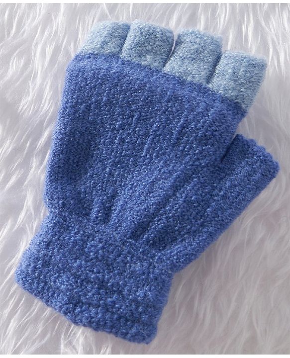 Babyhug Woollen Gloves Animal Applique - Blue