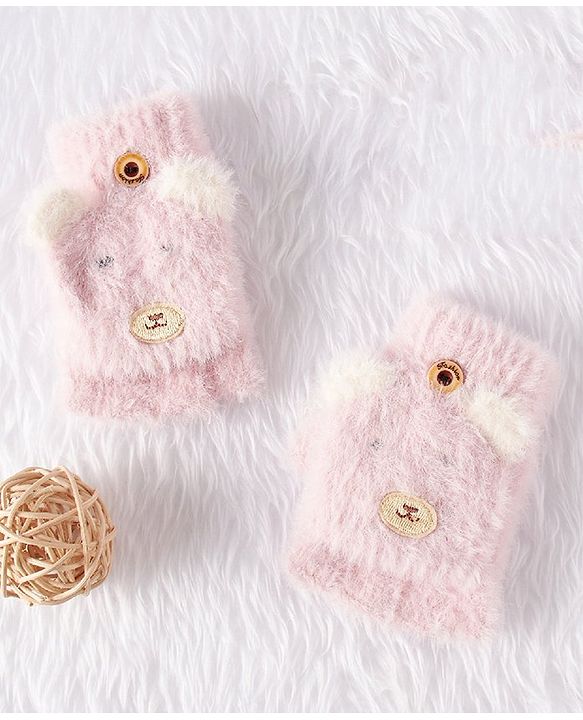 Babyhug Woolen Hand Gloves  - Pink