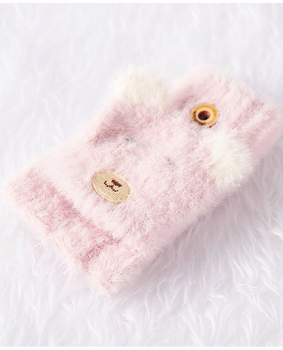 Babyhug Woolen Hand Gloves  - Pink
