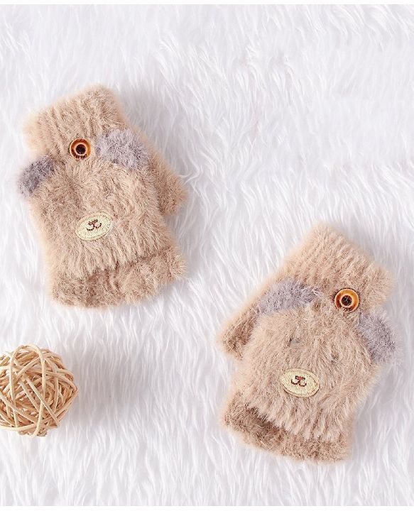 Babyhug Woolen Hand Gloves  - Brown