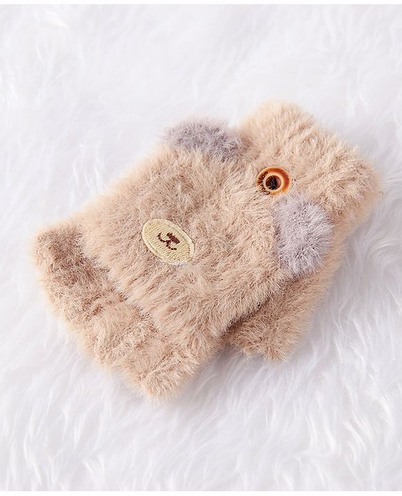 Babyhug Woolen Hand Gloves  - Brown