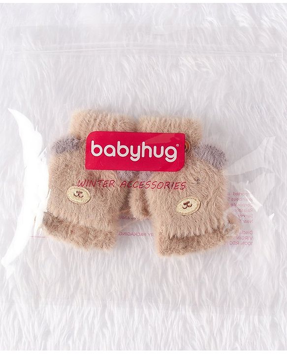 Babyhug Woolen Hand Gloves  - Brown