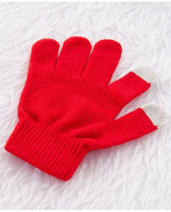 Babyhug Woolen Cap & Gloves With Muffler Red -  Diameter 10 cm