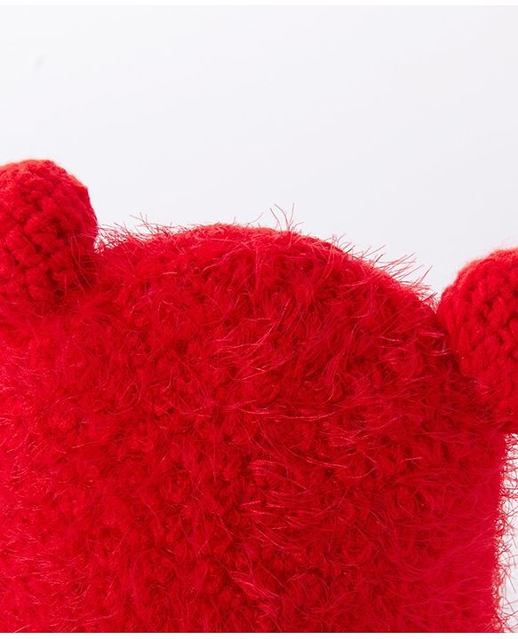 Babyhug Woolen Cap & Gloves With Muffler Red -  Diameter 10 cm