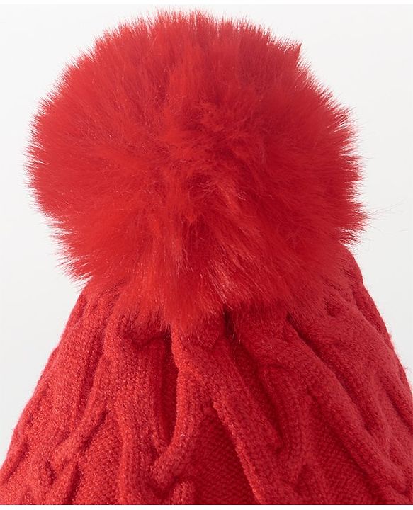 Babyhug Woollen Cap & Gloves With Muffler Pom Pom Detailing  Red - Diameter 11 cm