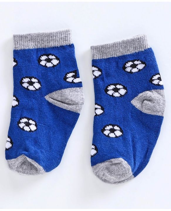 Cute Walk by Babyhug Anti Bacterial Ankle Length Socks Pack of 3 - Grey Blue