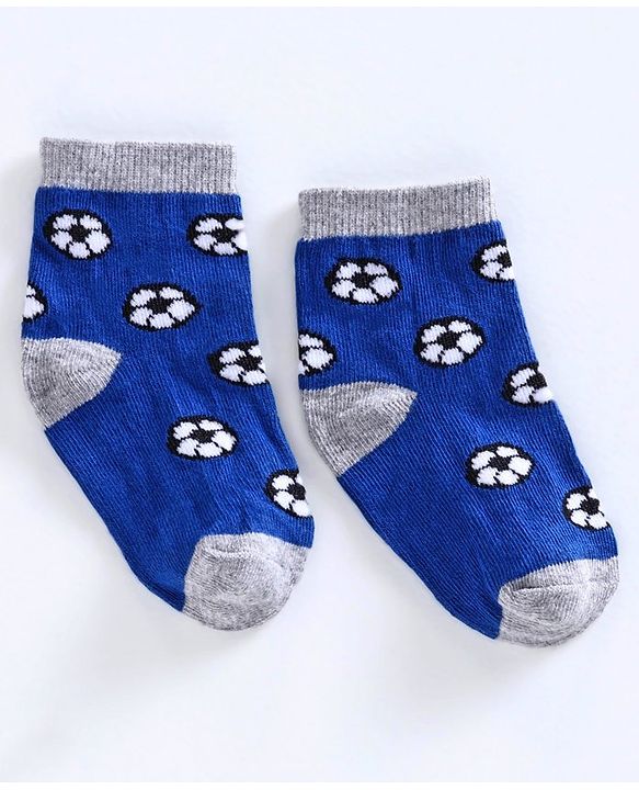 Cute Walk by Babyhug Anti Bacterial Ankle Length Socks Pack of 3 - Grey Blue