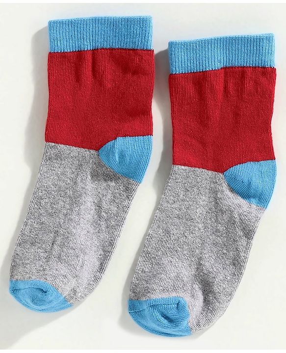 Cute Walk by Babyhug Anti Bacterial Ankle Length Sock Dinosaur Design Pack of 3 - Blue Red