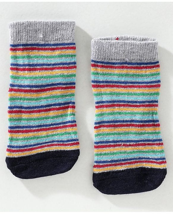 Cute Walk by Babyhug Ankle Length Anti Bacterial Socks Vehicle Design Pack of 3 - Blue Grey