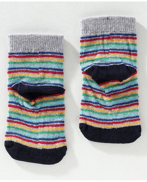 Cute Walk by Babyhug Ankle Length Anti Bacterial Socks Vehicle Design Pack of 3 - Blue Grey