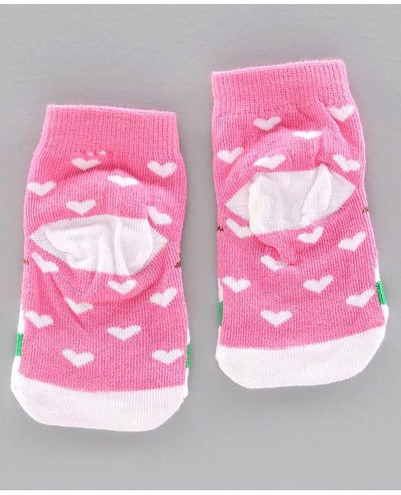 Cute Walk by Babyhug Antibacterial Ankle Length Socks Snow Man & Santa Design Pack of 3 - Pink White Grey