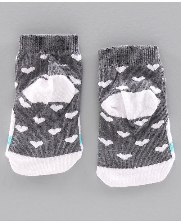 Cute Walk by Babyhug Antibacterial Ankle Length Socks Snow Man & Santa Design Pack of 3 - Pink White Grey