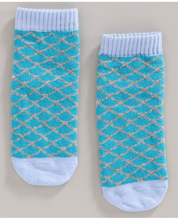 Cute Walk by Babyhug Anti Bacterial Ankle Length  Socks Multi Design Pack of 2 - Blue